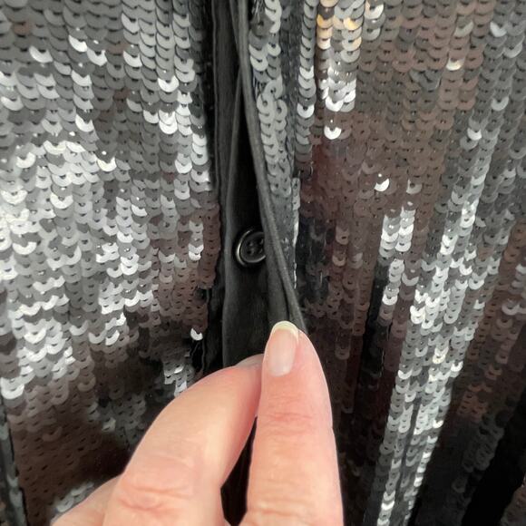 Future Collective Black Sequin Kahlana Barfield Brown Button Down Shirt 2X NWT - Picture 7 of 13